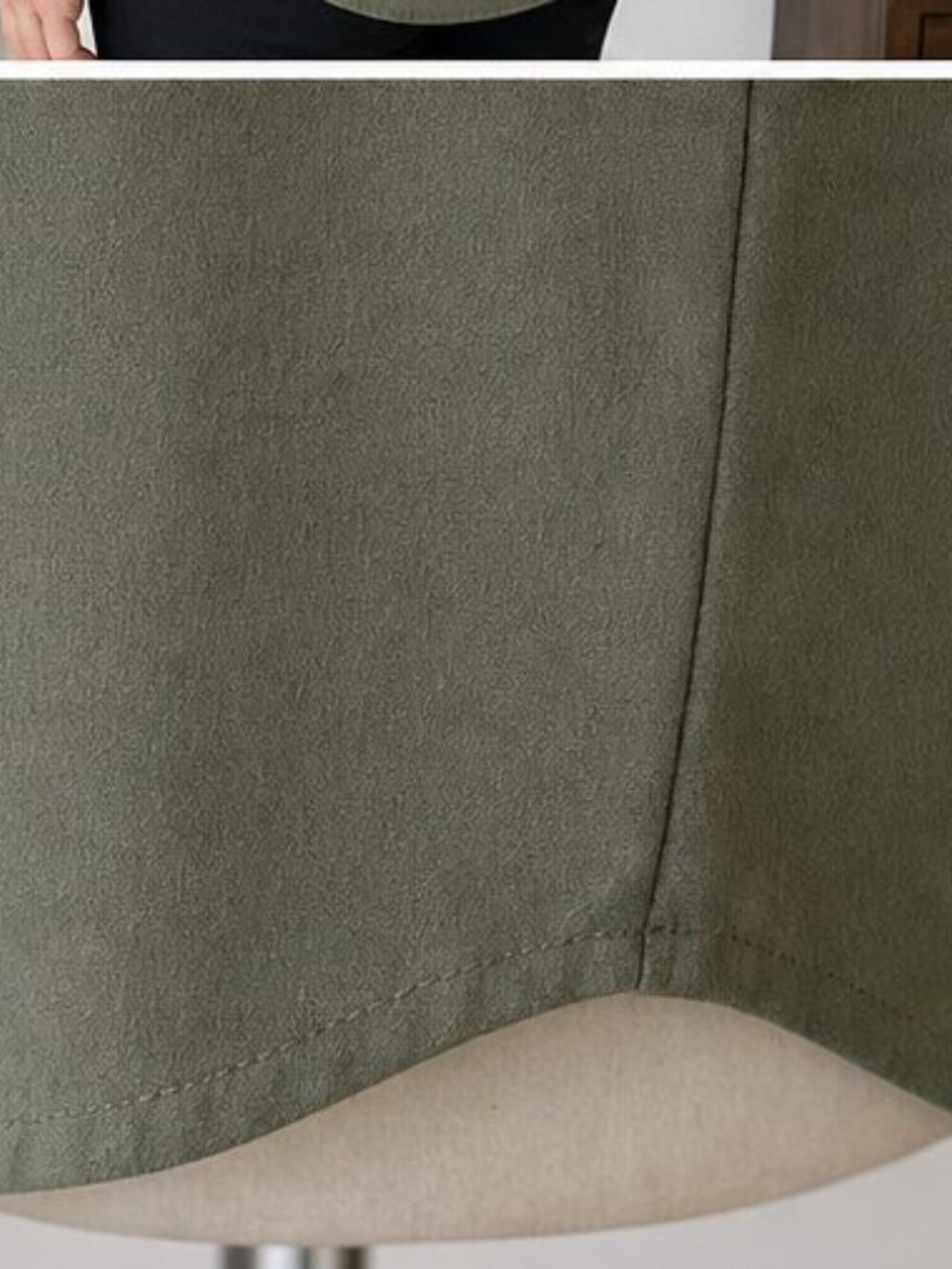 Olive Pleated Blouse - Picture 6 of 6